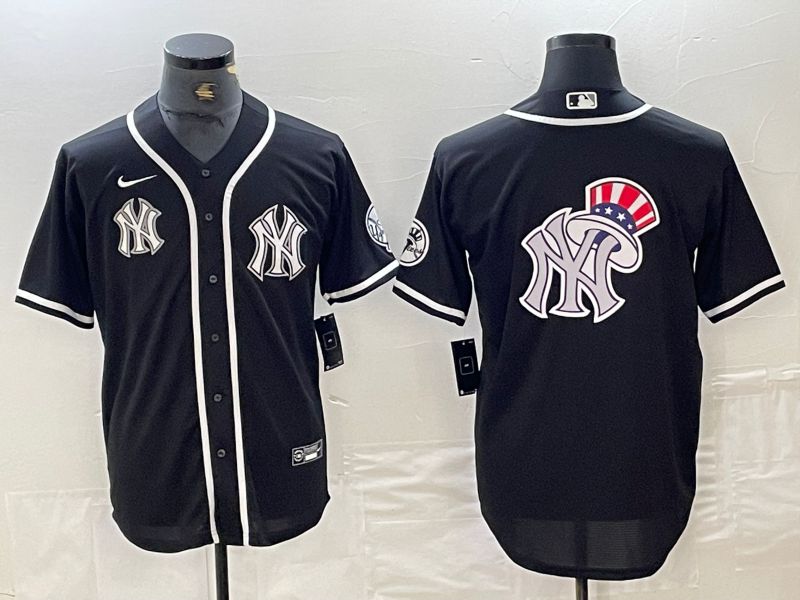 Men New York Yankees Blank Black Second generation joint name Nike 2024 MLB Jersey style 11